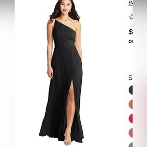 BELLA BRIDES MAIDS Chic Black One-Shoulder Evening Gown